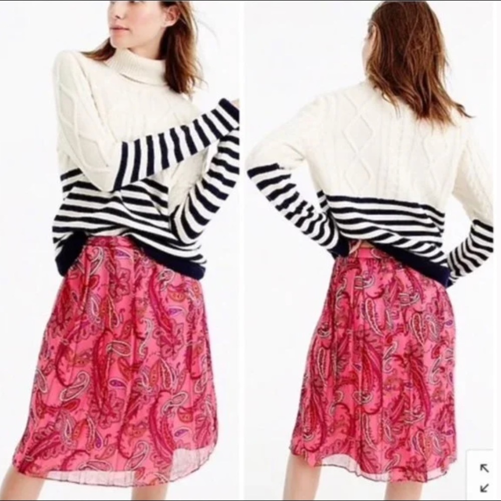 J.Crew Silk Paisley Skirt EUC